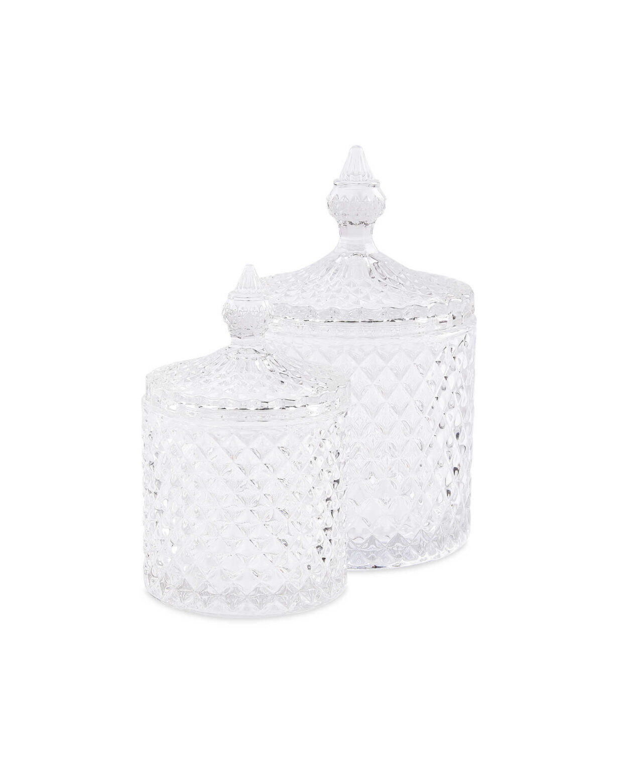 Kirkton House Pressed Glass Storage Jars 2 pack Nortram Retail